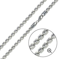 925 Silver 3mm White Half Moon Cut Oval Barre...