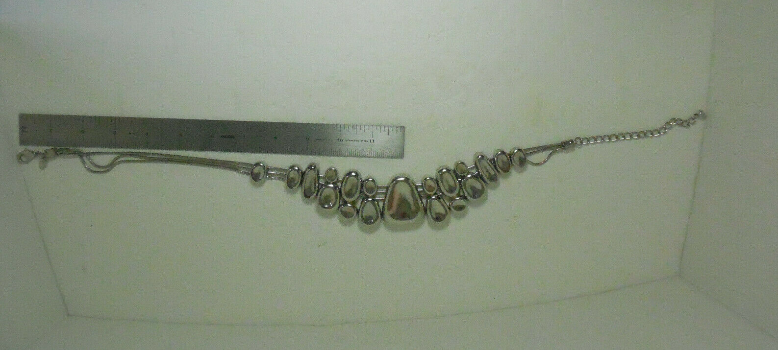 Chico's Silver Tone Chunky Statement Bib Necklace - image 6