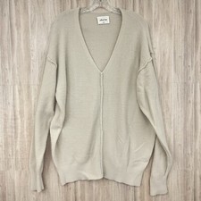 Aritzia Wilfred Free V-Neck Sweater Women's Sz Medium Super Soft Relaxed Ivory
