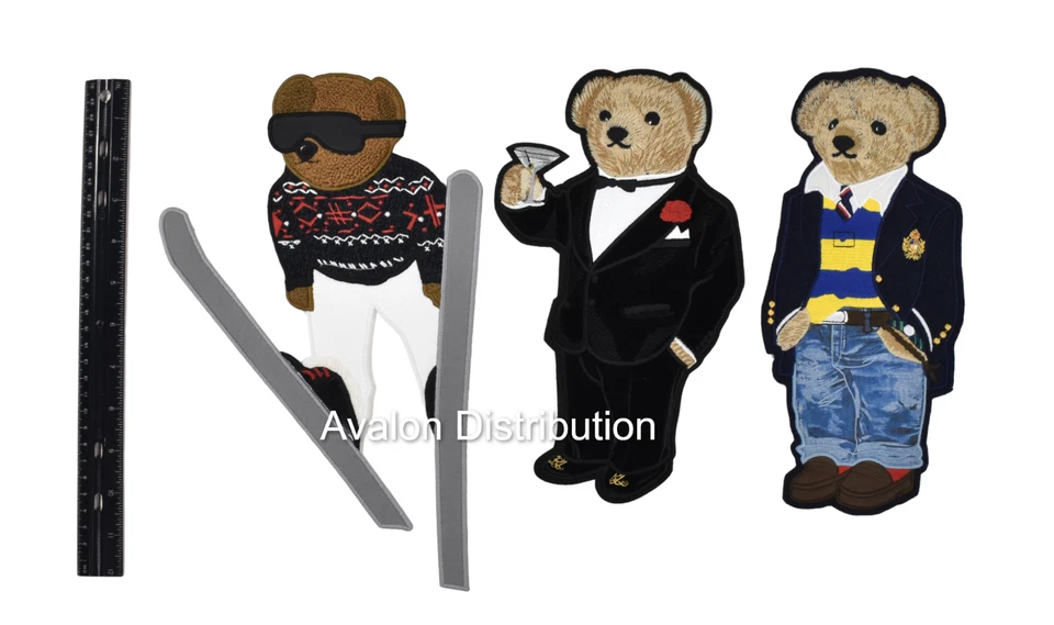 Polo Ralph Lauren Large Sewn On USA Flag Preppy Ski Martini Varsity Bear Patch - Image 3 of 3