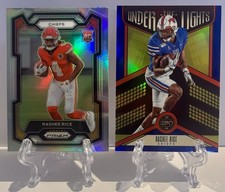 2023 Rashee Rice Legacy Under The Lights Blue#’d 08/35 RC & 2023 Sliver Prizm RC