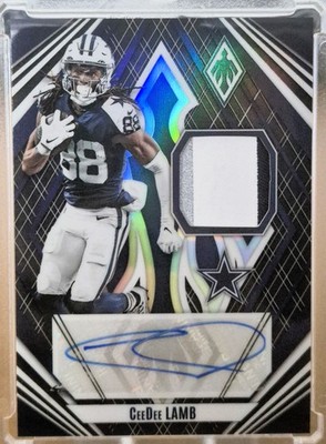 2023 Panini Phoenix CEEDEE LAMB Triple Colour Patch Auto 10/10 Book End Cowboys
