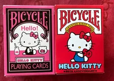 Bicycle Hello Kitty Playing Cards  50th Anniversary And Hello! Card Games Mint