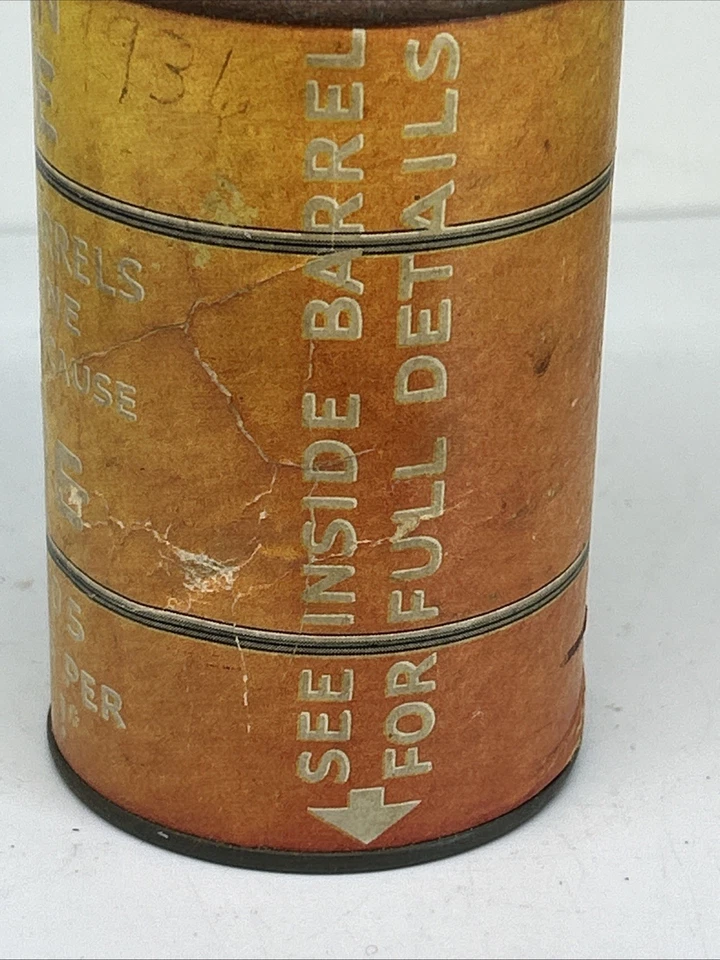 De colección Dodge Motor Aceite Lata Anuncio Banco de Monedas Ahorro Gas Cartón Metal Superior Inferior Desteñido Foto 4 de 4