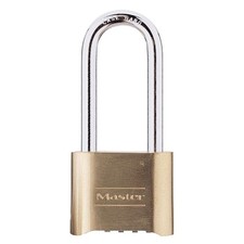 No. 175 Combination Brass Padlock, 5/16 in dia, 2-1/4 in L x 1 in W, Brass Pack