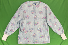 XS Long Sleeve Snowman Family Patterned Crest Scrub Top