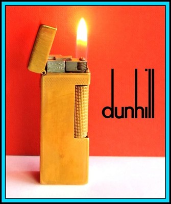 DUNHILL Rollagas Gold Plated LIGHTER / Briquet / Feuerzeug - JUST SERVICED