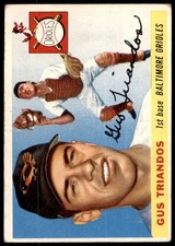 1955 TOPPS GUS TRIANDOS 64 GOOD RC BASEBALL BALTIMORE ORIOLES