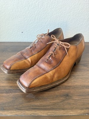 Franceschetti Men s Dress Leather Oxford Shoes Two Tone Brown Size 43.5