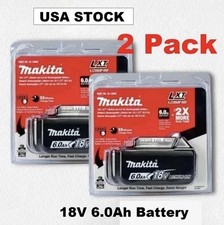 2 x Makita BL1860B-2 18V LXT Lithium-Ion 6.0 Ah Battery - New - USA SHIP
