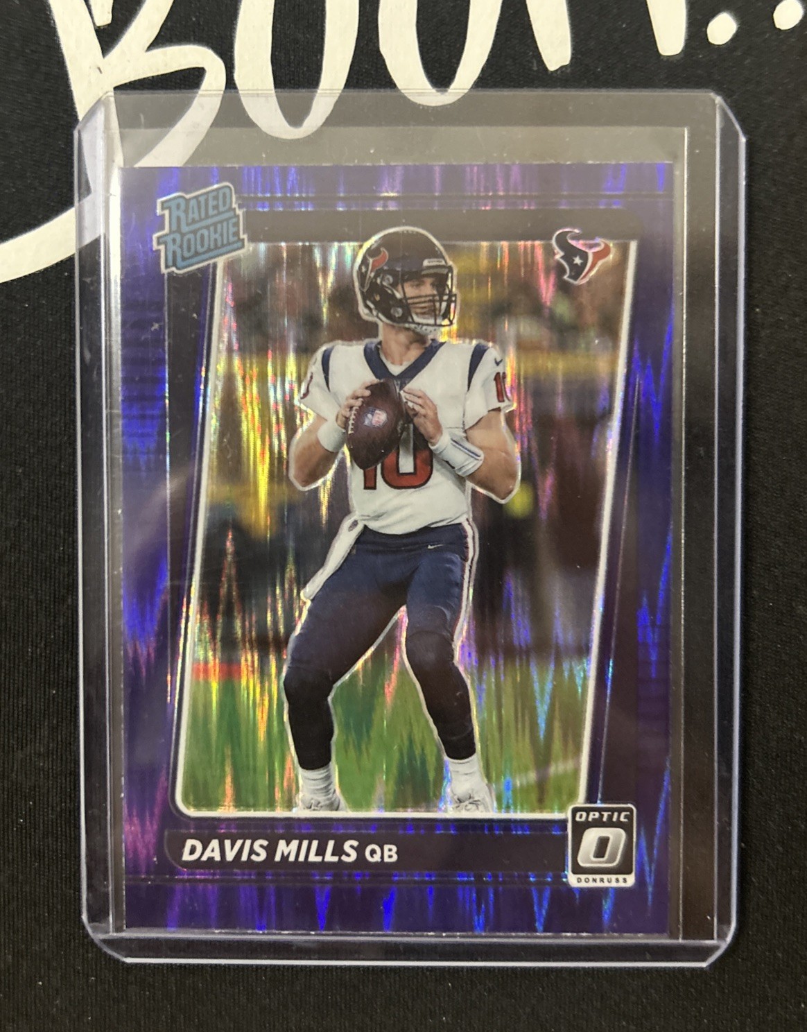 2021 Panini Donruss Optic - Rated Rookie Davis Mills #222 Purple Shock Prizm...