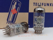 2x Telefunken ECC81 12AT7 O-getter   Bottom - Same Code - Berlin 1956 - Strong