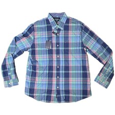Crown Ivy Men Classic Fit Plaid Button Down Shirt XL Boydenblue Long Sleeve AC 