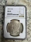 1921 D Morgan Silver Dollar $1 NGC MS64