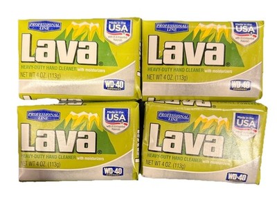 Lava Heavy Duty Hand Cleaner Bar Soap Green Pack Professional Line 4oz 4 Pk New