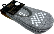 Vans Girls 3 Pk Grey White No Show Cotton Off The Wall Checkered Sock Set Sz 1-6