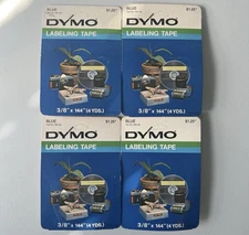 Dymo Labeling Tape Blue 3/8" x 144" Set of 4 | 7291-06 Embossing Tape Magazine
