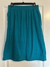 Vintage Hanes Beefy Skirt NOS Size L - Made In USA -Teal 100% Cotton