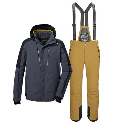 Killtec Herren Skianzug M-XXL wasserdicht Blau Gelb Skijacke Skihose Winteranzug