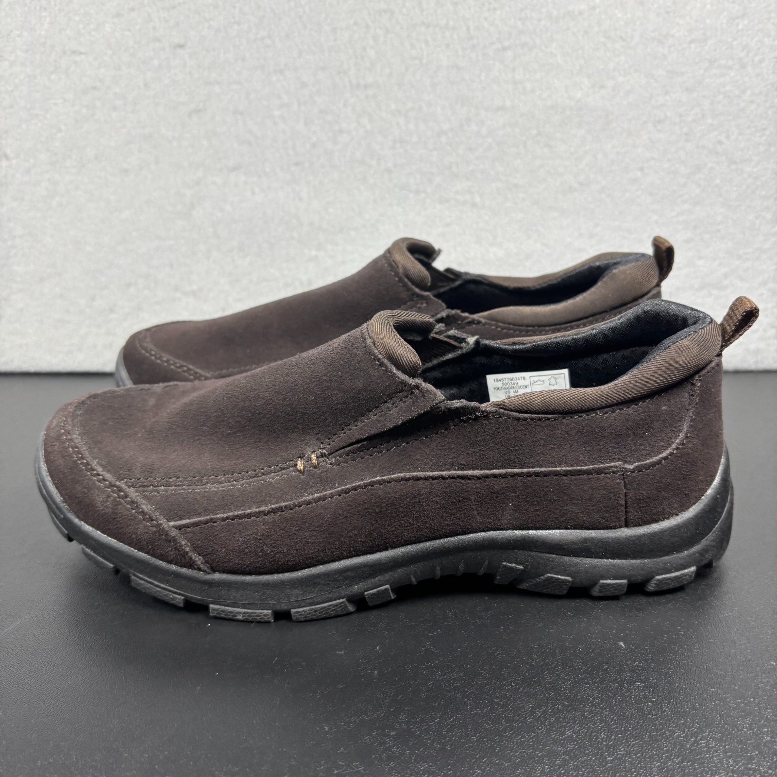 Lands' End Kids All Weather Casual Slip-On Shoes Brown Suede Youth Size 4M