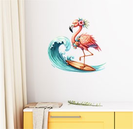 Pink Flamingo Wall Decal - Removable Peel & Stick Nursery Wall Art For Kids' Rooms