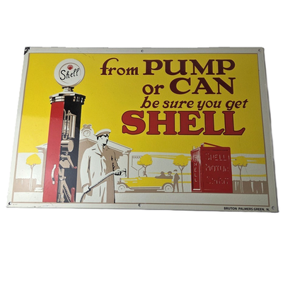 #ad #ad Vintage Shell Motor Oil Sign Large Gas Pump Station Porcelain Advertising Sign $188.77