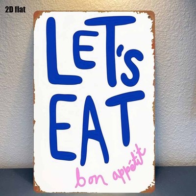 Tin Sign ''Let's Eat Bon Appétit'' Painting