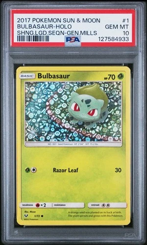 Bulbasaur 1/73 General Mills 2017 Sequin Holo Pokémon Card PSA 10 LOW POP