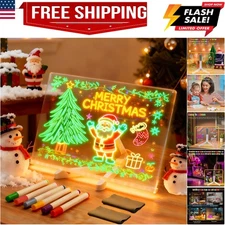 Led Note Board with Colors, Light Up Acrylic Message Board, Acrylic Dry Erase...