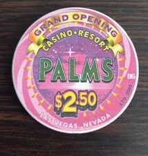$2.50 Palms Casino Las Vegas Grand Opening 2001 Casino Chip