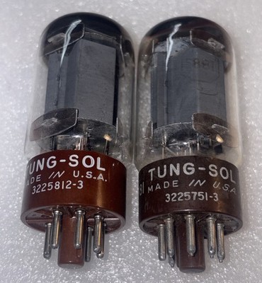 Matched Pair Tungsol 5881 6L6 Tubes Amplitrex Tested Strong #5