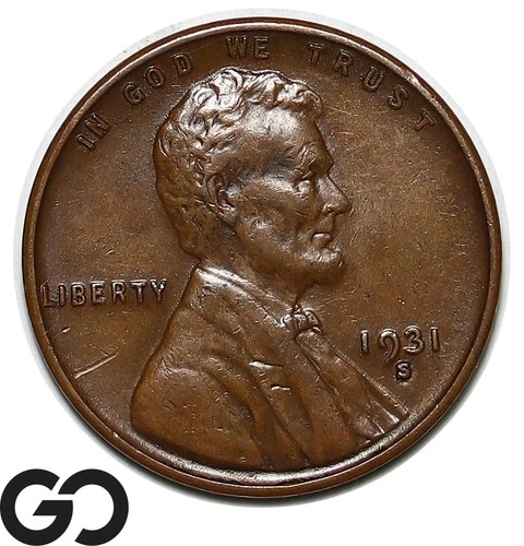 1931-S Lincoln Cent Wheat Penny, Always Sought After Choice AU++ Better Date