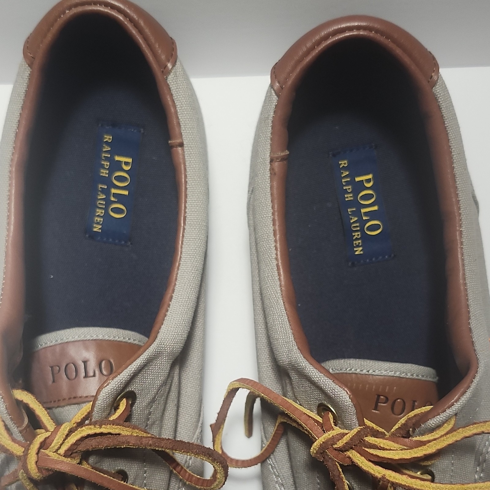 Polo Ralph Lauren Vaughn Men's Canvas Lace Up Sneakers Textile Upper Gray 17D thumbnail 3