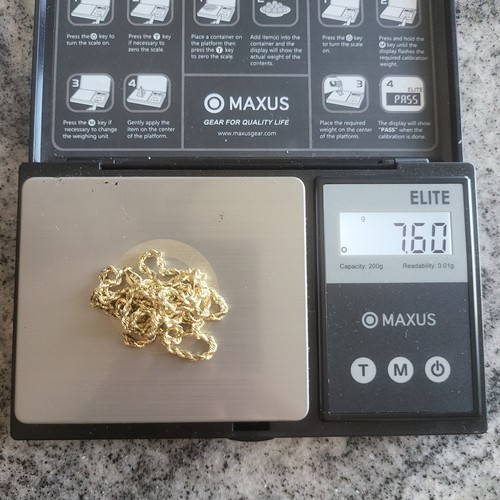 Vintage Solid 14k Yellow Gold Chain And Large DQ CZ Cluster Heart Pendant - Picture 8 of 11