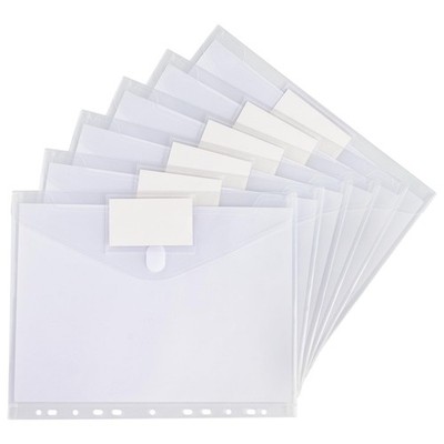 6 PCS Clear Poly Binder Pockets Organizer Folders For 11 Ring Letter Size