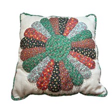 Throw Pillow Vintage Patchwork Quilt Calico Prints 14x14  Handmade Accent