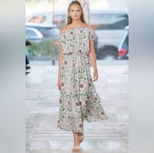 Tory Burch Silk Runway Garden Party Asilomar Long Floral Maxi Dress NWT Size 8