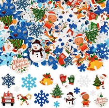 Christmas Tree Snowman Elk Glitter Snowflake Foam Stickers for Xmas Party Favors