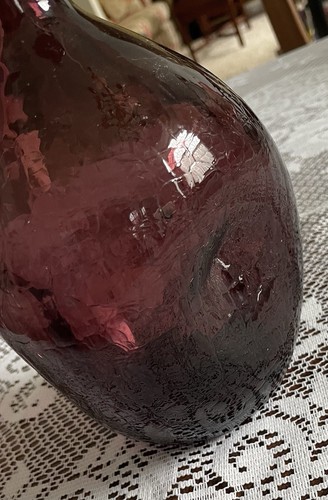 BLENKO #49 Amethyst Crackle Glass Pinched Decanter - No Stopper - Picture 5 of 14