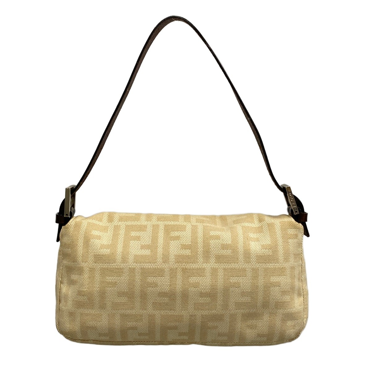 FENDI Mama Bucket Beige Dark Brown Jacquard Leather Shoulder Bag — image 3