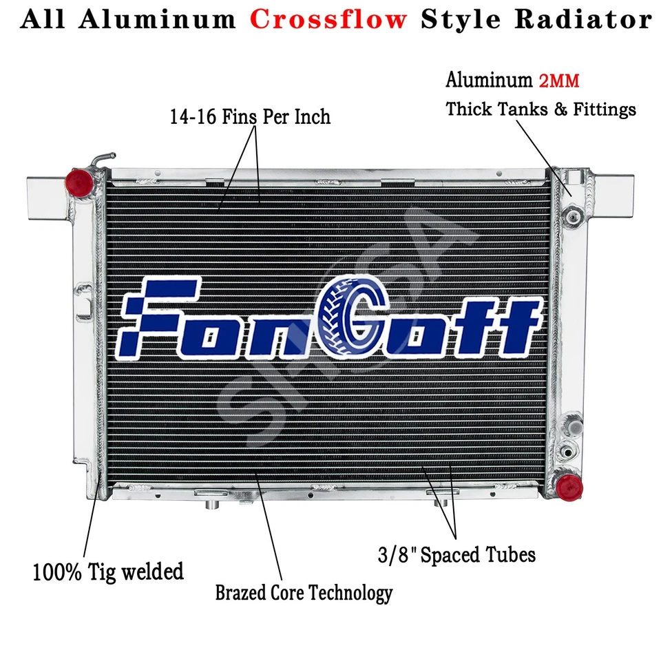 3 Row Aluminum Radiator For 1990-2002 1994 MERCEDES BENZ SL500 500 SL 5.0L — 第 2/4 张图片