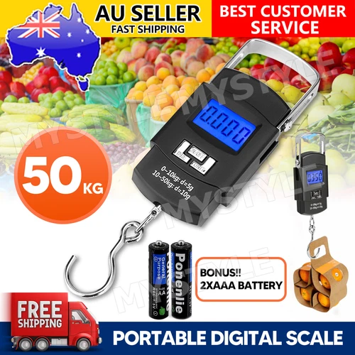 Portable LCD Digital Electronic Fishing Travel Luggage Hanging Weighing Scale AU