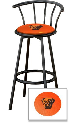Bar Stool w/ Back 29" Tall NFL Sports Team Logo Black Metal Finish Swivel Seat  - Picture 30 of 112