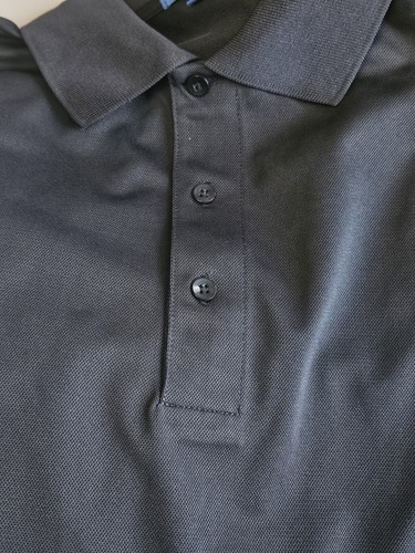 Port Authority Mens Short Sleeve Moisture Wicking Tech Pique Polo Shirt Black - Picture 3 of 4