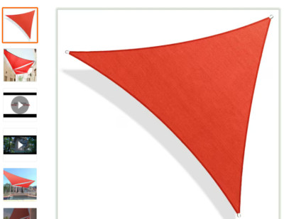 ColourTree Triangle Right Angle Sun Shade Sail Canopy Outdoor Patio 12' x 12'