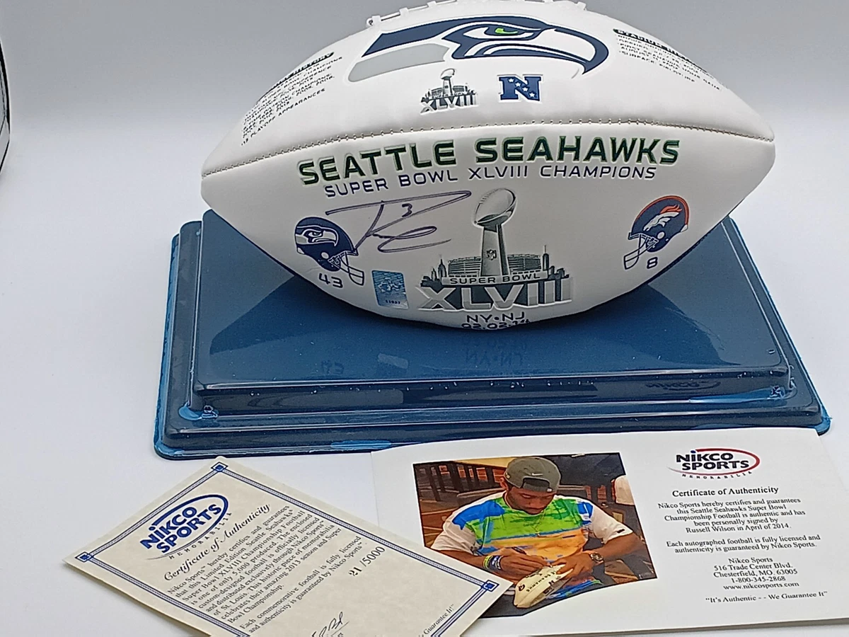 Seattle Seahawks Russell Wilson NFL Original Autographed Football