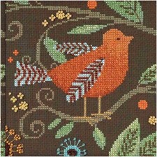 Beaded Cross Stitch Kit - Orange Bird 2018: Out On A Limb Collection by Debbie M