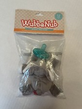 Wubbanub 0-6 Months Baby Gray Elephant Pacifier Buddy Plush BPA Free New