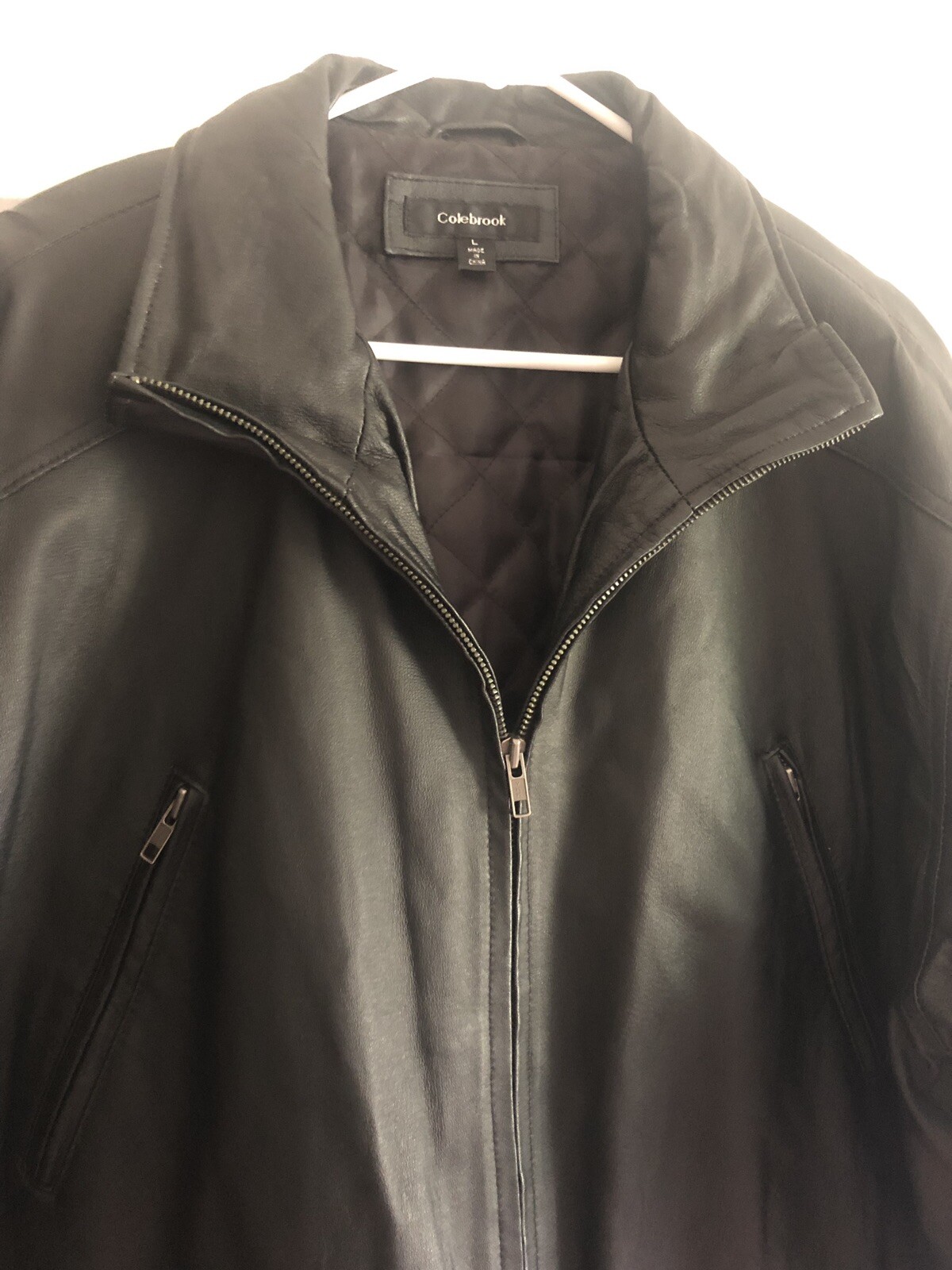 COLEBROOK Mens Black 100 Leather Jacket Coat Pockets… Gem
