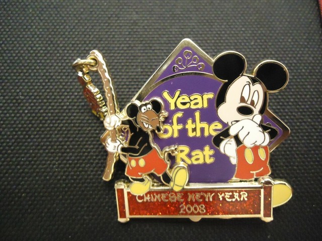 DISNEY CHINESE NEW YEAR 2008 MICKEY MOUSE &amp; RIZZO THE RAT PIN LE 2500